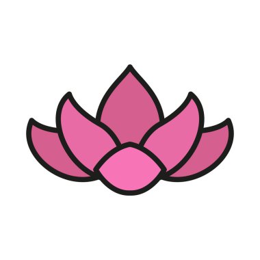 Nilüfer çiçeği ikonu, hem baskı hem de dijital ortamda saflığı, ruhaniliği ve uyumu temsil etmek için ideal, zamansız ve sembolik bir stil sergiliyor.