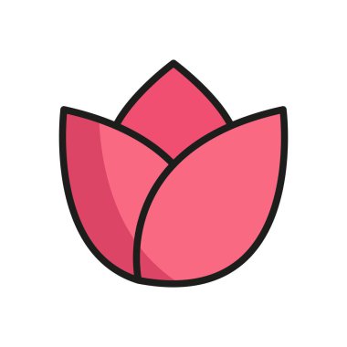 Lale çiçeği ikonu basit ve zarif bir tasarıma sahiptir, bahar temalı projeler, çiçek markaları veya botanik çizimler için mükemmeldir.