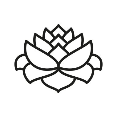 Şakayık çiçeği ikonu yumuşak ve zarif bir tasarıma sahiptir, güzelliği, lüksü ve doğadan esinlenilmiş projeleri temsil etmek için mükemmeldir.