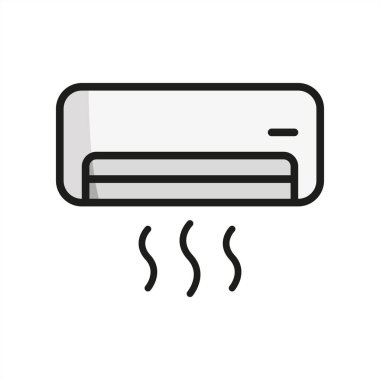 Klima ikonu, soğutma sistemlerini, ev aletlerini veya iklim kontrol çözümlerini temsil etmek için mükemmel, parlak ve modern bir tasarıma sahiptir.