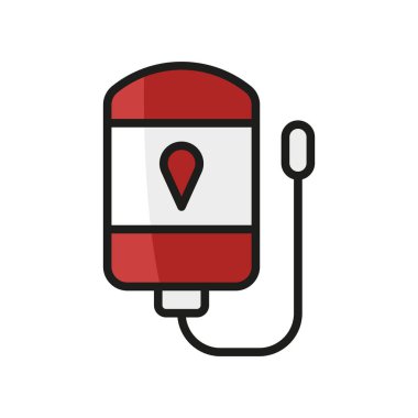 Kan Torbası Simgesi, markalaşma, eğitim materyalleri ve dijital platformlar için ideal temiz ve ayrıntılı bir stil sunuyor.