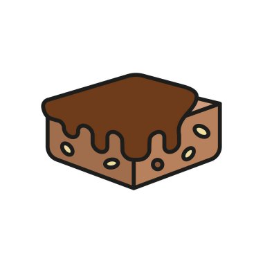 Brownie ikonu zengin ve hoşgörülü bir tasarıma sahip, tatlı, fırın veya çikolata temalı projeler geliştirmek için mükemmel.