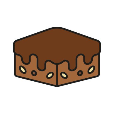 Brownie ikonu zengin ve hoşgörülü bir tasarıma sahip, tatlı, fırın veya çikolata temalı projeler geliştirmek için mükemmel.