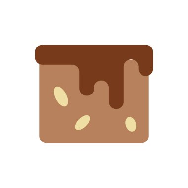 Brownie ikonu zengin ve hoşgörülü bir tasarıma sahip, tatlı, fırın veya çikolata temalı projeler geliştirmek için mükemmel.