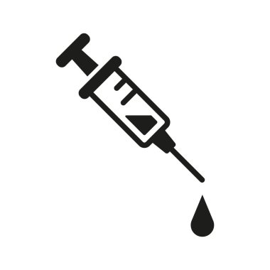 Temiz ve kesin çizgilerle dizayn edilmiş şırınga ikonu, tıbbi sunumlar, aşı kampanyaları veya ilaç markaları için ideal