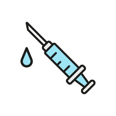 Temiz ve kesin çizgilerle dizayn edilmiş şırınga ikonu, tıbbi sunumlar, aşı kampanyaları veya ilaç markaları için ideal