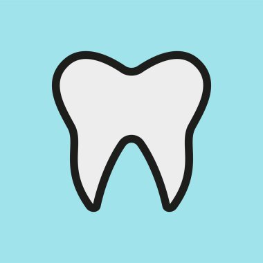 Diş ikonu, temiz ve çağdaş bir estetik ile yapılmış, diş klinikleri için mükemmel, ağız sağlığı kampanyaları, ve diş temizliği hakkında eğitici materyaller