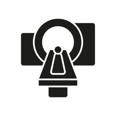 Modern ve profesyonel görünümlü CT tarayıcı simgesi, tıbbi uygulamalar, hastane web siteleri ve sağlık bilgileri grafiği için ideal
