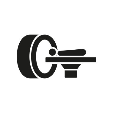 Modern ve profesyonel görünümlü CT tarayıcı simgesi, tıbbi uygulamalar, hastane web siteleri ve sağlık bilgileri grafiği için ideal