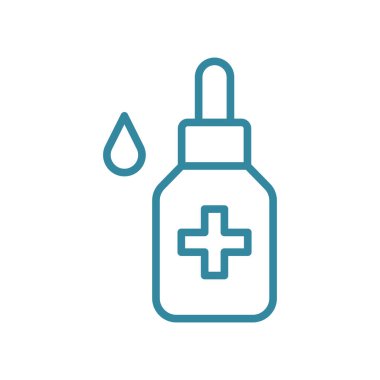 Pürüzsüz ve minimal görünümlü bir şişe simgesi bırakmak, ilaç paketleme, tıbbi bilgi grafikleri ve sağlık hizmetleri markalaşması için mükemmel..