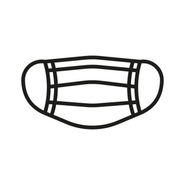 Temiz ve modern estetiğe sahip yüz maskesi ikonu, dijital tasarımlarda hijyen, kişisel koruma ve sağlık hizmetlerini temsil etmek için mükemmel..