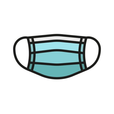 Temiz ve modern estetiğe sahip yüz maskesi ikonu, dijital tasarımlarda hijyen, kişisel koruma ve sağlık hizmetlerini temsil etmek için mükemmel..