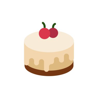 Zengin ve kremsi bir tasarımı olan peynirli kek ikonu, modern ve minimalist görünümlü, fırın, tatlı menüleri ya da yiyeceklerle ilgili markalar için mükemmel.