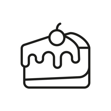 Zengin ve kremsi bir tasarımı olan peynirli kek ikonu, modern ve minimalist görünümlü, fırın, tatlı menüleri ya da yiyeceklerle ilgili markalar için mükemmel.