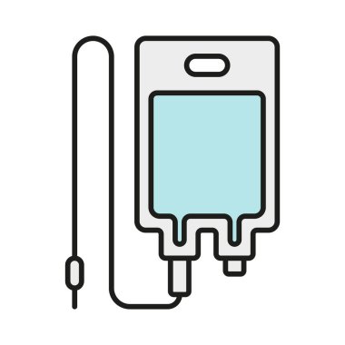 IV medikal ikon, damar içi (IV) damar içi ve ayakta duran bir serum torbasının, sağlık uygulamaları, tıbbi web siteleri ve hastaneyle ilgili görseller için mükemmel bir vektör ilülasyonudur..