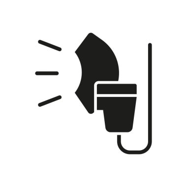 Nebulizer medikal ikonu, sağlık uygulamaları, tıbbi web siteleri ve solunum hizmetleri görselleri için tasarlanmış maske ve sis akışına sahip bir bulutsunun temiz bir vektör ilülasyonudur..