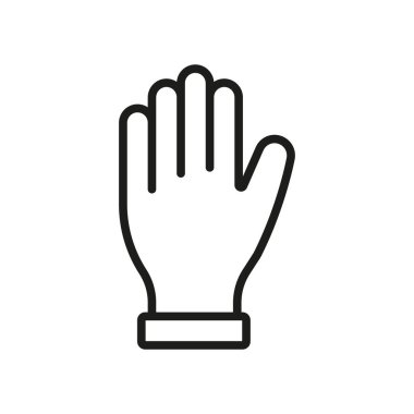 Eldiven tıbbi ikonu, sağlık hizmetlerinde hijyen, güvenlik ve enfeksiyon kontrolünü temsil eden tek kullanımlık eldivenlerin basit bir vektör gösterimidir..