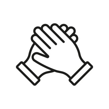 Eldiven tıbbi ikonu, sağlık hizmetlerinde hijyen, güvenlik ve enfeksiyon kontrolünü temsil eden tek kullanımlık eldivenlerin basit bir vektör gösterimidir..