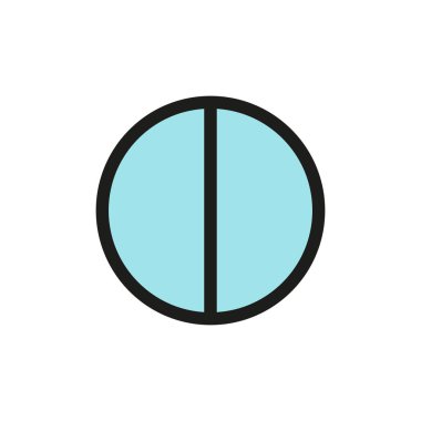 İlaç ikonu kapsül ve tabletin basit bir vektör illüstrasyonudur, ilaç, eczane ve sağlık hizmetleri uygulamalarını temsil etmek için mükemmeldir..