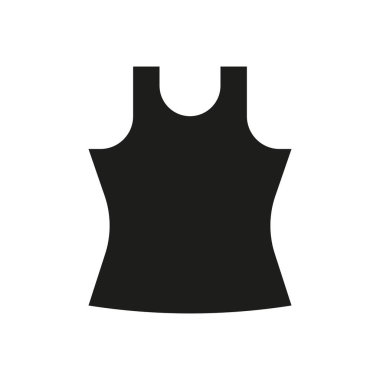 Tank top giyim ikonu, kolsuz gömleğin basit bir vektör çizimi. Günlük kıyafet, yaz modası ve aktif markalaşma için mükemmel..