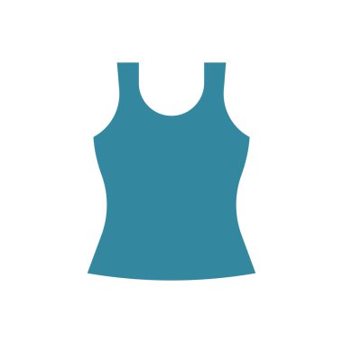 Tank top giyim ikonu, kolsuz gömleğin basit bir vektör çizimi. Günlük kıyafet, yaz modası ve aktif markalaşma için mükemmel..