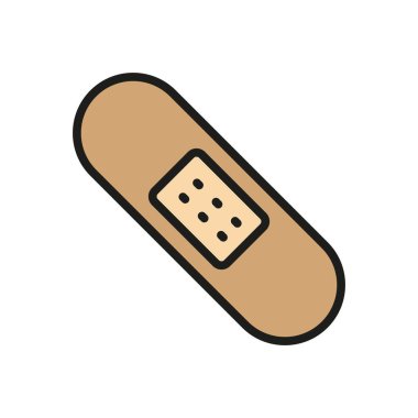 Basit bir beceri ile tasarlanmış alçı simgesi, ilk yardım veya sağlık uygulamalarıyla ilgili projeler için rahatlatıcı bir görünüm sunuyor.