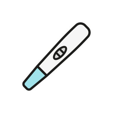 Temiz bir yetenekle tasarlanmış hamilelik testi ikonu, kadın sağlığı veya tıbbi teşhisleriyle ilgili projeler için güvenilir bir görünüm sunuyor.