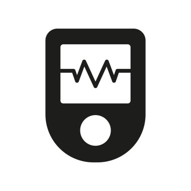 Nabız oksimetresi simgesi modern bir yetenek ile tasarlanmış, sağlık teknolojisi veya tıbbi tanılarla ilgili projeler için parlak bir görünüm sunuyor..