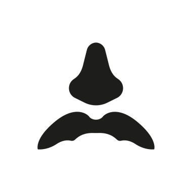 Sahte bıyık ikonu klasik kılık değiştirme mizahını temsil eder. 1 Nisan şakası tasarımları, şaka temalı içerik, komedi olayları ve şakacı çizimler için mükemmeldir..