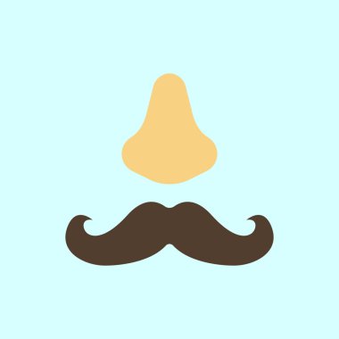 Sahte bıyık ikonu klasik kılık değiştirme mizahını temsil eder. 1 Nisan şakası tasarımları, şaka temalı içerik, komedi olayları ve şakacı çizimler için mükemmeldir..