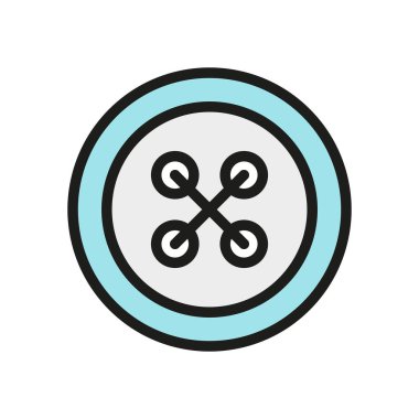 Düğme terzisi ve moda ikonu zarafet ve zanaatkarlığı temsil ediyor, dikiş, giyim tasarımı, tekstil projeleri ve şık markalaşma için mükemmel.