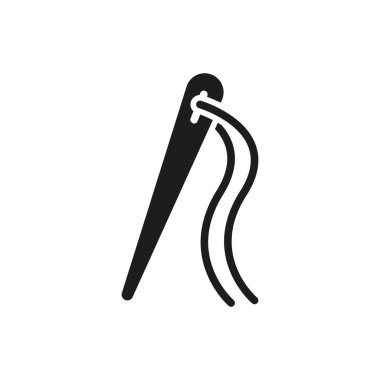 İğne ve iplik terzisi ve moda ikonu kesinliği ve yaratıcılığı simgeler, dikiş, nakış, terzi ve tekstil tasarımı için mükemmeldir..