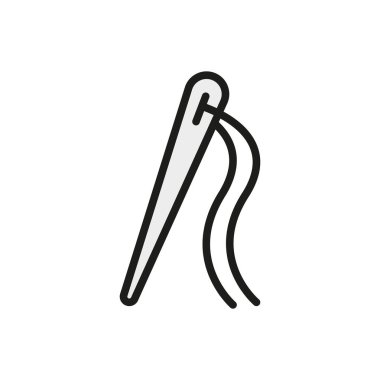 İğne ve iplik terzisi ve moda ikonu kesinliği ve yaratıcılığı simgeler, dikiş, nakış, terzi ve tekstil tasarımı için mükemmeldir..