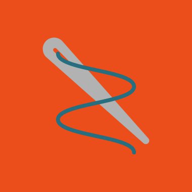 İğne ve iplik terzisi ve moda ikonu kesinliği ve yaratıcılığı simgeler, dikiş, nakış, terzi ve tekstil tasarımı için mükemmeldir..