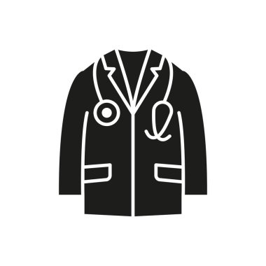 Doktor ceketi Dünya Sağlık Günü ikonu, tıbbi farkındalık tasarımları, hastane markalaşması ve sağlık kampanyaları için mükemmel bir sağlık hizmeti ve profesyonelliği temsil ediyor..