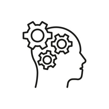 Vites ikonuna sahip baş, zihinsel sağlık ve bilişsel refahı temsil ediyor, Dünya Sağlık Günü promosyonları, psikoloji kampanyaları, beyin sağlığı farkındalığı ve refahla ilgili görseller için mükemmel.