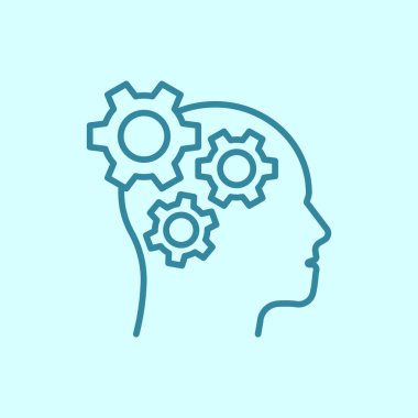 Vites ikonuna sahip baş, zihinsel sağlık ve bilişsel refahı temsil ediyor, Dünya Sağlık Günü promosyonları, psikoloji kampanyaları, beyin sağlığı farkındalığı ve refahla ilgili görseller için mükemmel.