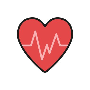 Nabız ikonuna sahip kalp, kardiyovasküler sağlık ve genel refahı temsil ediyor. Dünya Sağlık Günü promosyonları, tıbbi farkındalık kampanyaları, fitness markalaşması ve sağlık hizmetleriyle ilgili görseller için mükemmel..