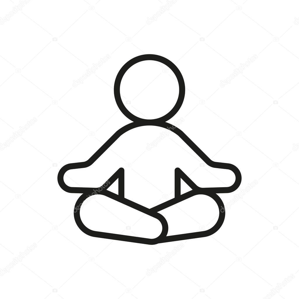 Meditation icon represents mindfulness and well-being, perfect for World Health Day promotions, mental wellness campaigns, yoga apps, and holistic health visuals.