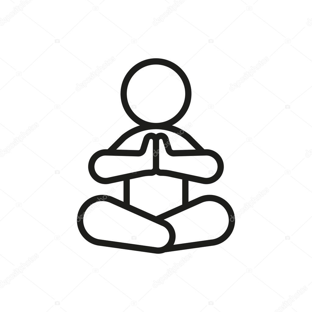 Meditation icon represents mindfulness and well-being, perfect for World Health Day promotions, mental wellness campaigns, yoga apps, and holistic health visuals.
