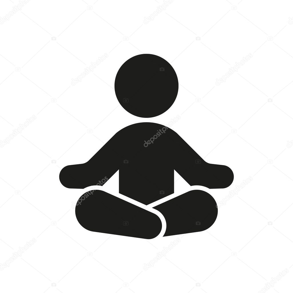Meditation icon represents mindfulness and well-being, perfect for World Health Day promotions, mental wellness campaigns, yoga apps, and holistic health visuals.