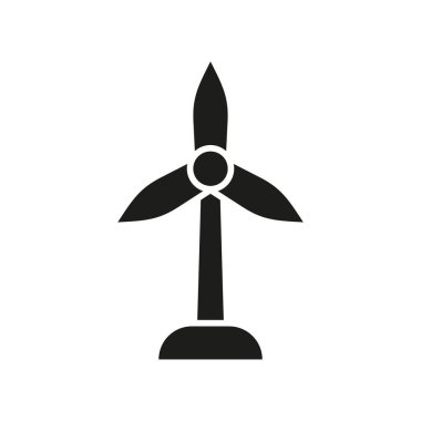 Yel değirmeni ve Dünya ikonu çevre korumasını vurguluyor ve sürdürülebilir çözümler yeşil gösteriyor