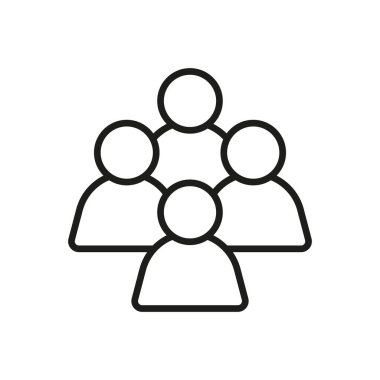 Toplumu, takım çalışmasını, sosyal etkileşimi, çeşitliliği veya işbirliğini simgeleyen bir grup insanı gösteren simge.