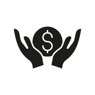 Para ya da dolar banknotunu tutan bir elin simgesi, bağışı, vermeyi, ödemeyi, finansı ya da desteği sembolize eder.