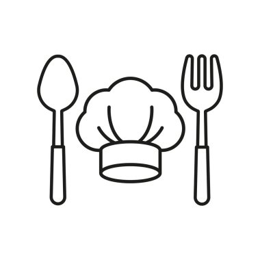 Şef şapkası ve kaşık çatalı ikonu aşçılık tutkusunu, mutfak yaratıcılığını ve profesyonel mutfak titreşimlerini temsil eder.
