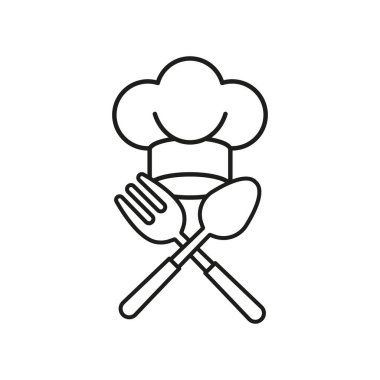Şef şapkası ve kaşık çatalı ikonu aşçılık tutkusunu, mutfak yaratıcılığını ve profesyonel mutfak titreşimlerini temsil eder.