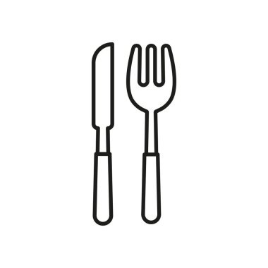 Çatal ve bıçak ikonu yemek, yemek saati, restoran servisi ve zarif yemek deneyimlerini sembolize eder.