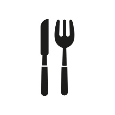 Çatal ve bıçak ikonu yemek, yemek saati, restoran servisi ve zarif yemek deneyimlerini sembolize eder.