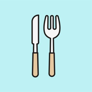 Çatal ve bıçak ikonu yemek, yemek saati, restoran servisi ve zarif yemek deneyimlerini sembolize eder.