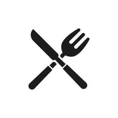 Çatal ve bıçak ikonu yemek, yemek saati, restoran servisi ve zarif yemek deneyimlerini sembolize eder.